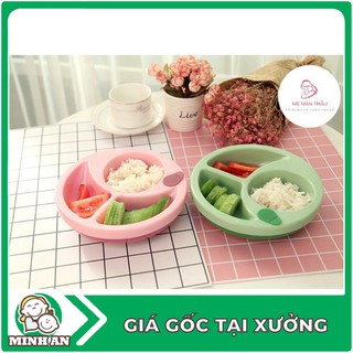 Bát chia ngăn đế hút silicon giữ ấm thức ăn cho bé . .