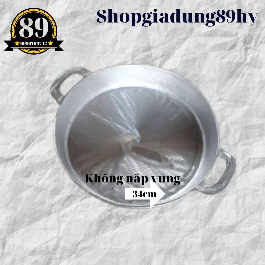 Chảo gang đúc đáy bằng size 34cm có tay cầm để chiên, xào thức ăn, rang cơm, nướng bánh mỳ, hàng được doa bóng kỹ càng