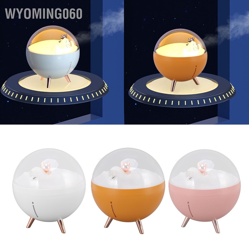 [Hàng Sẵn] Máy tạo độ ẩm không khí 260ml Space Bear được thiết kế ABS với đèn chiếu sáng ban đêm Sạc USB khuếch tán sương mù mini cho trẻ em ở nhà【Wyoming060】