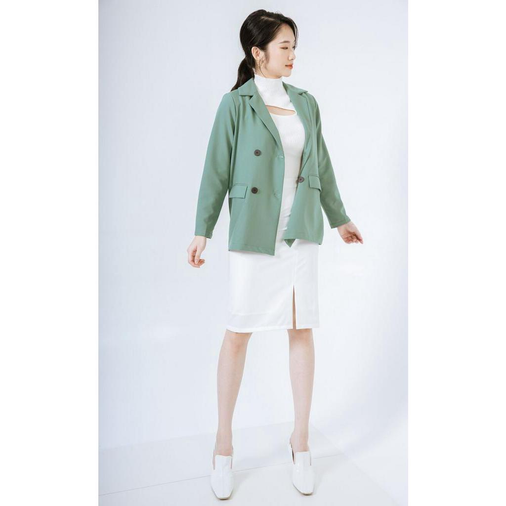 Áo Blazer Nữ 𝐂𝐂𝐇𝐀𝐓 2 Lớp Kèm Nắp Túi Trước Dáng Suông Phong Cách Trẻ Trung Thanh Lịch 10EDS0008ST | BigBuy360 - bigbuy360.vn