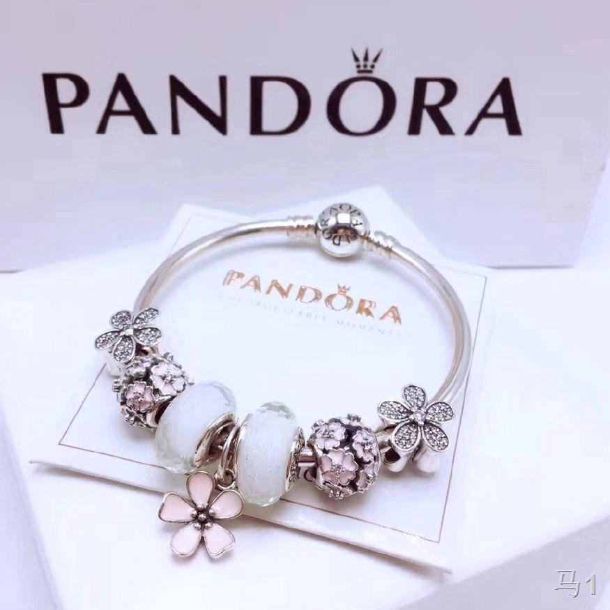 Pandora Mặt Dây Chuyền Bạc 925 Hình Hoa Nhỏ Xinh Kèm Hộp Đựng Diy