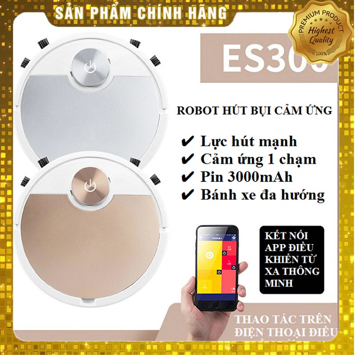 Robot hút bụi lau nhà quét nhà máy lau nhà thông minh tự động điều khiển trên app điện thoại ES300 - có bảo hành