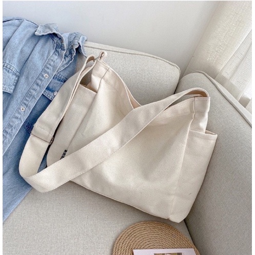 Túi Đeo Chéo Nữ vải canvas dạng hộp Túi Đeo Vai đi học đi chơi phong cách Hàn Quốc có ngăn nước