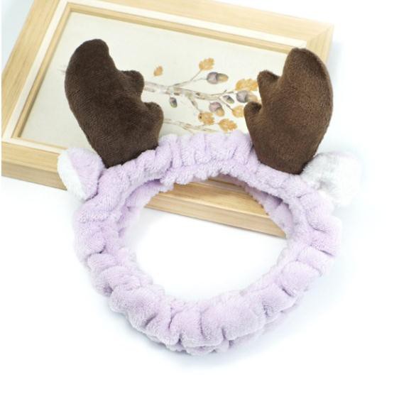Băng Đô Sừng Hươu 3D Vải Nhung Mềm Mại  (Giao màu ngẫu nhiên)