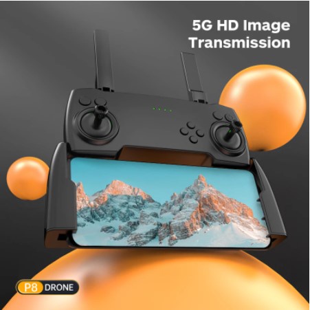 Flycam Mini Giá Rẻ Drone P8 2 Camera 12MP, Pin Lithium 2000mAh bay 25 Phút, Cảm Biến 4 Chiều, Chống Rung