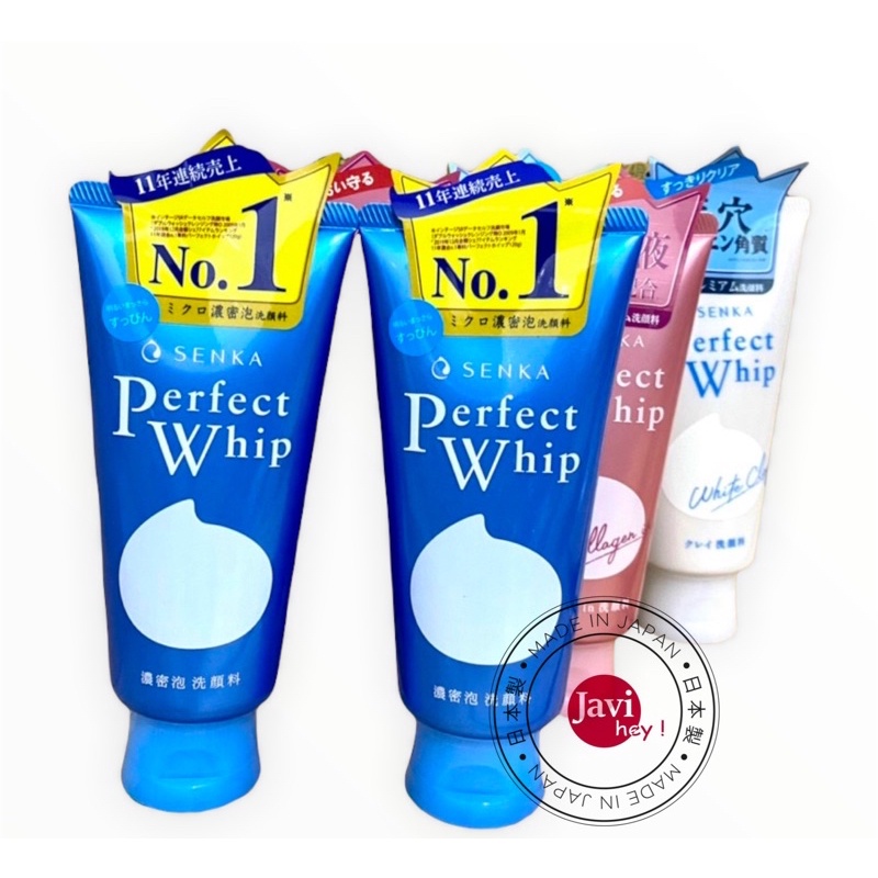 [Nội địa] Sữa rửa mặt Shiseido Senka Perfect Whip Collagen in 120g, sữa rửa mặt perfect whip xanh hồng nội địa Nhật Bản