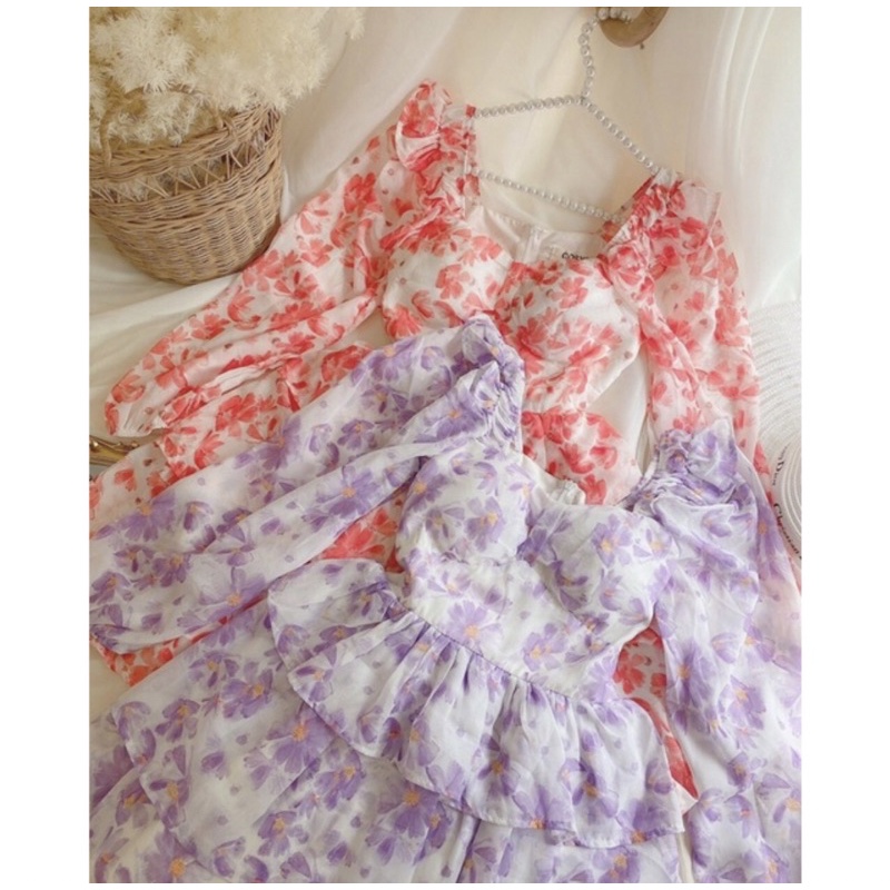 MẪU HOT-Đầm xòe voan hoa tầng phong cách ngọt ngào