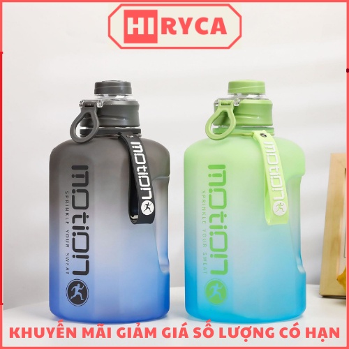 Bình nước tập gym, bình đựng nước thể thao cute đẹp bằng nhựa 2 lít 2 và 1 lít 5 HI.RYCA BN_Gop2.2