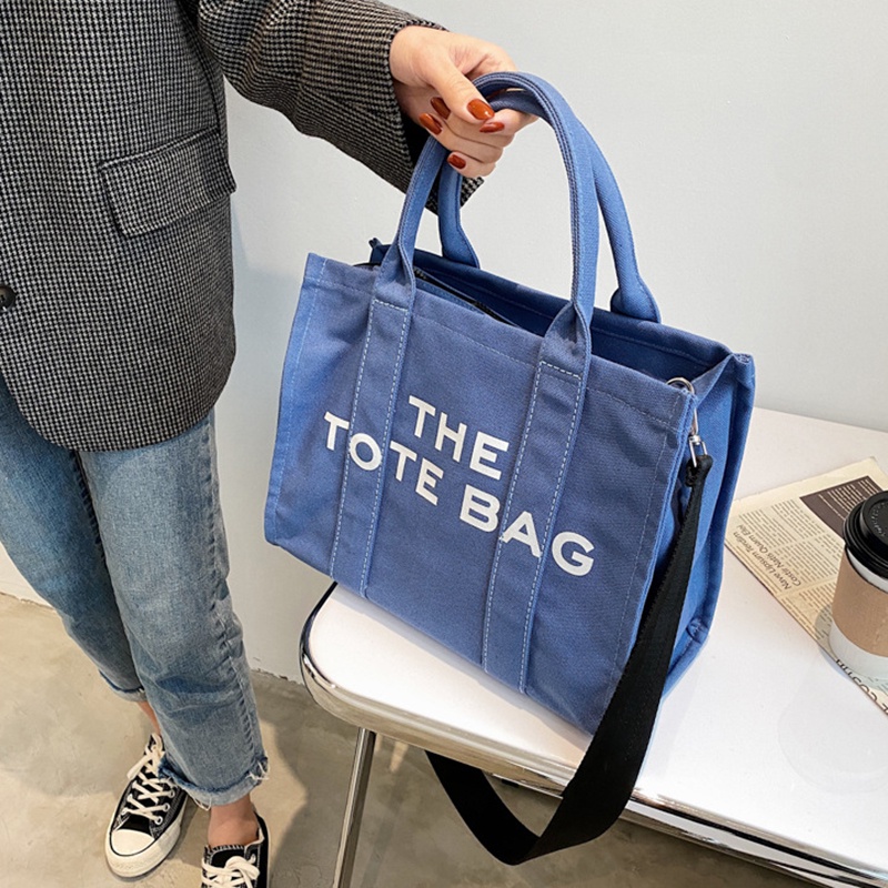 IELGY Túi Đeo Vai Vải canvas In Chữ Phong Cách Hàn Quốc Thời Trang Cho Nữ