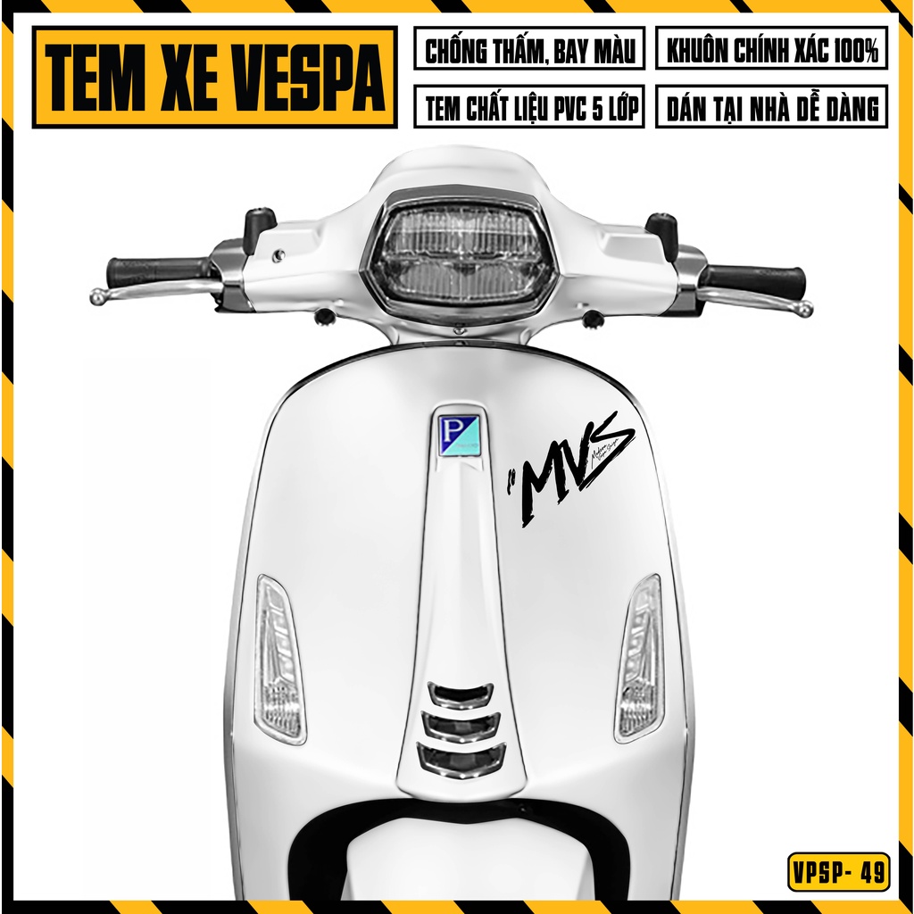Tem Vespa Sprint / Primavera Thiết Kế MVS Modern Vespa Saigon | VPSP49 | Team Decal Hình Dán Xe Máy Vespa Chống Nước