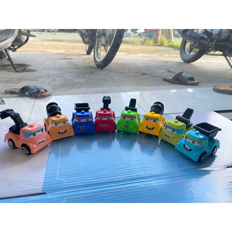 Xe Hơi Set 4 Chiếc Xe Cẩu Móc Tải 3.8cm Phụ Kiện Trang Trí Bánh