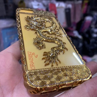 Ốp Iphone5g dẻo sillicon khắc 3D rồng nổi màu vàng