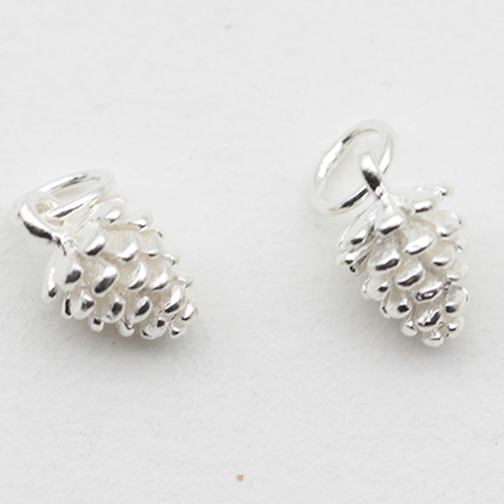 Phụ kiện Charm bạc Mặt cây thông nhỏ treo