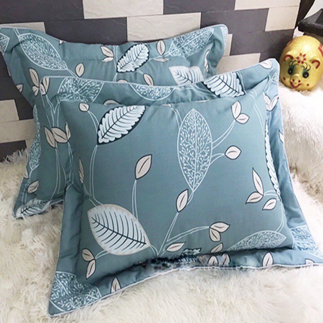 Đôi Vỏ Gối Đầu Cotton Hàn Quốc Loại Dày Đẹp Có Lót Bông - Kích Thước 45cm x 65cm ( 2 Chiếc )