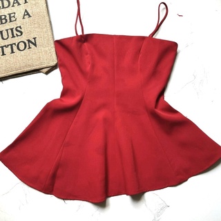 [Ảnh thật] Áo peplum 2 dây xòe lệch tà
