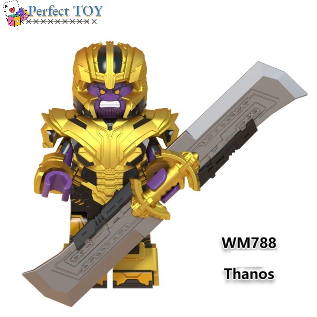 PS Lego Minifigures Superhero Avengers Thanos Black Panther War Machine Iron Man Building Blocks Toys