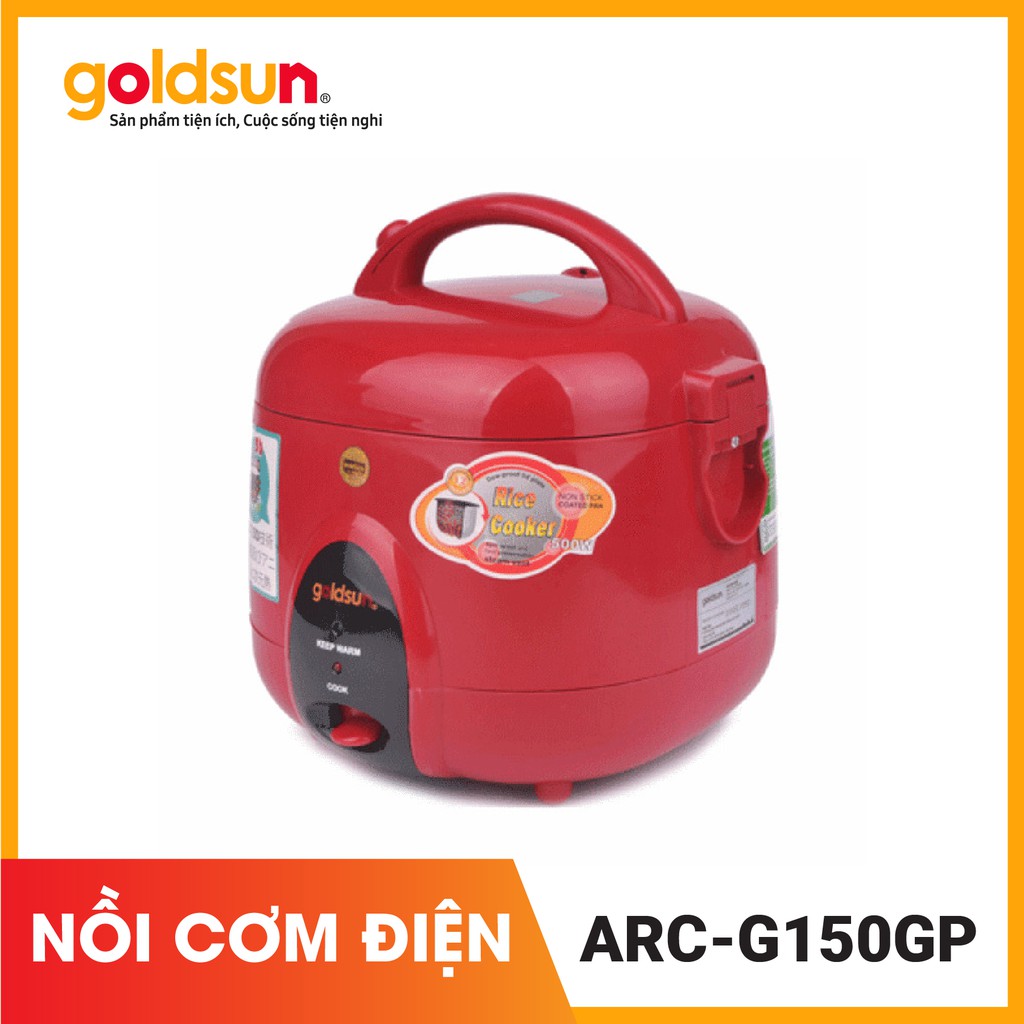 Nồi cơm điện Goldsun nắp Gài 3D 1,5 lít ARC-G150GP, 2 mùa trắng + đỏ