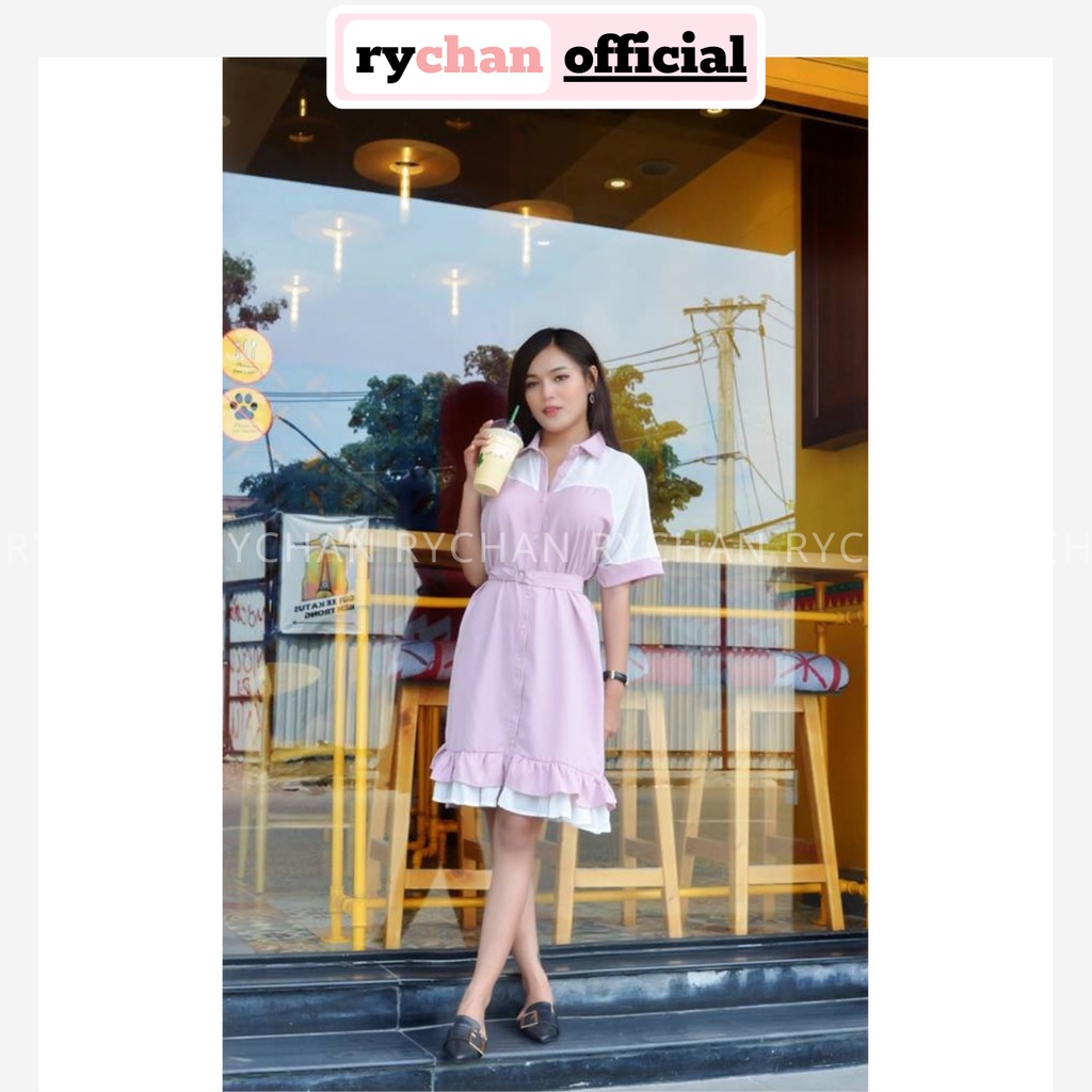 DX237 - Đầm Xòe Bèo Nhún Phối Đuôi Cá Nhiều Màu