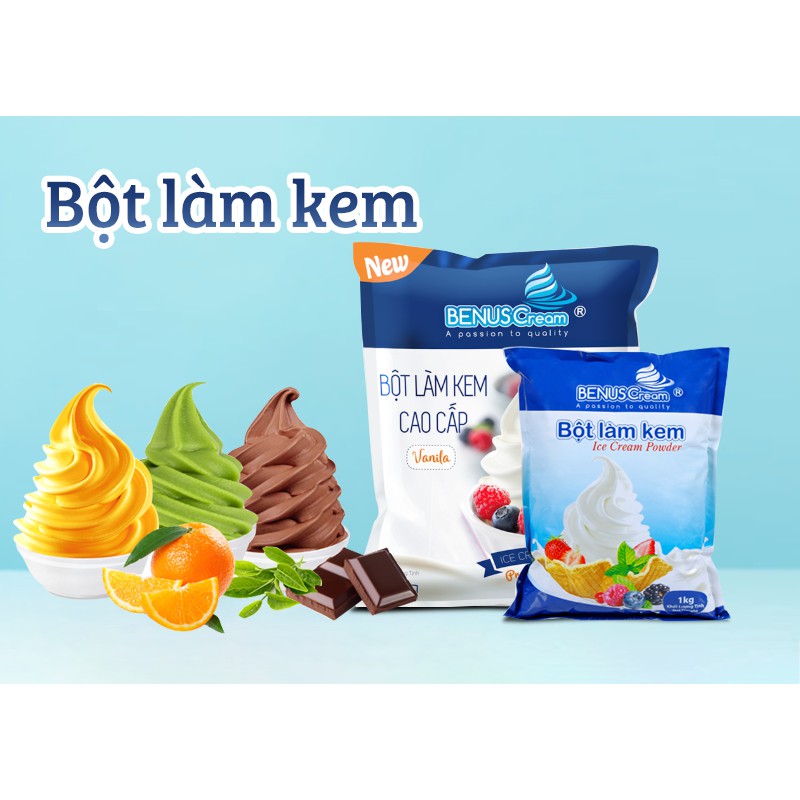 Bột làm kem tươi BENUSCream các vị cao cấp loại túi 1kg