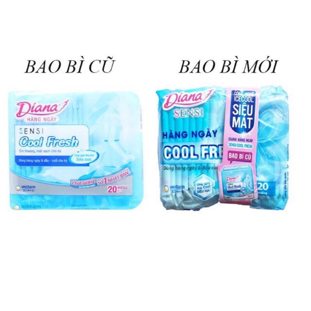 Băng vệ sinh hàng ngày Diana Sensi cool frseh gói 20 miếng