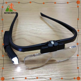 [Buymorefun] Băng đô di động có đèn LED 4 ống kính Kính lúp tai nghe