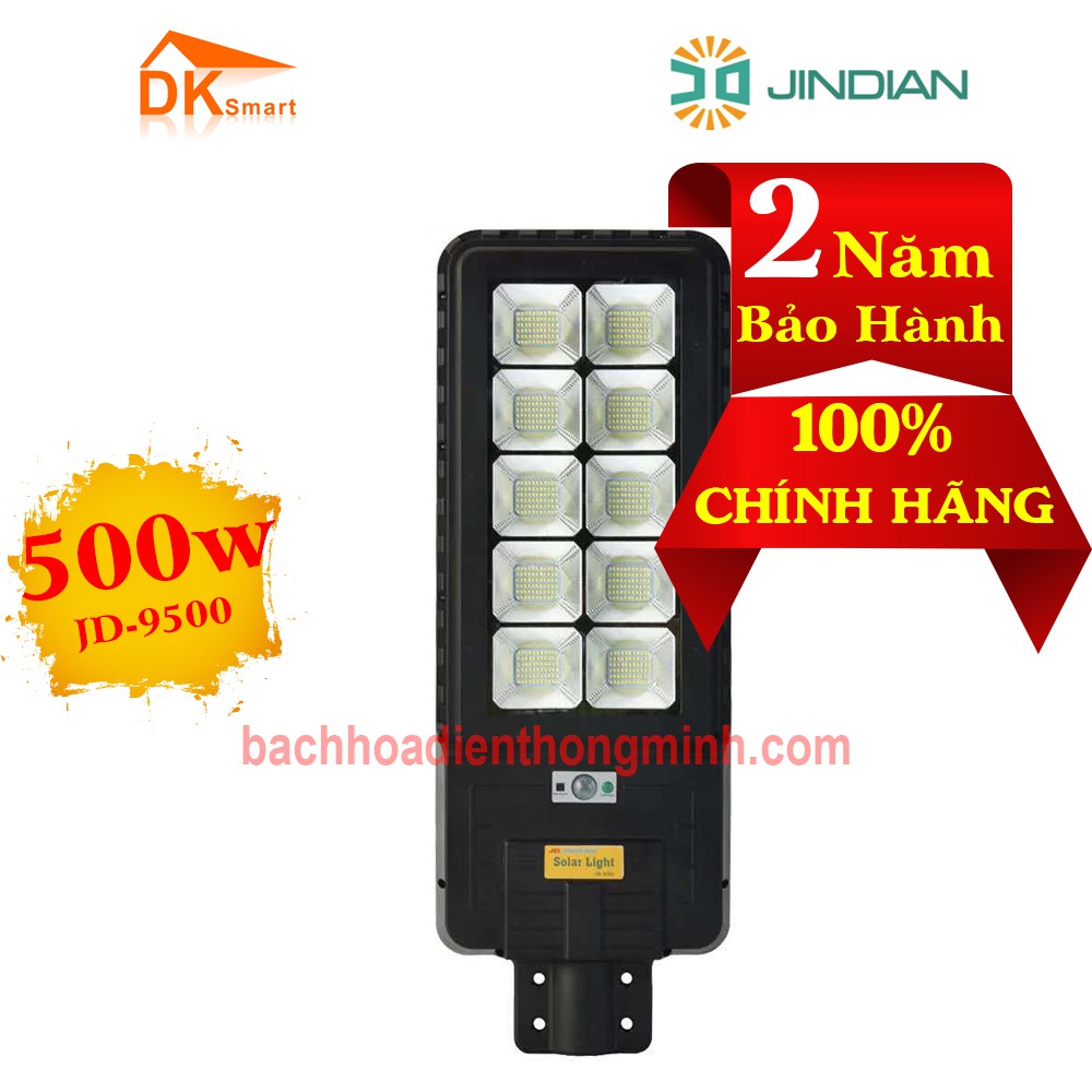 [JINDIAN JD9500]  Đèn Đường Năng Lượng Mặt Trời 500W JD9500  Bảo Hành 24 Tháng  HÀNG CHÍNH HÃNG