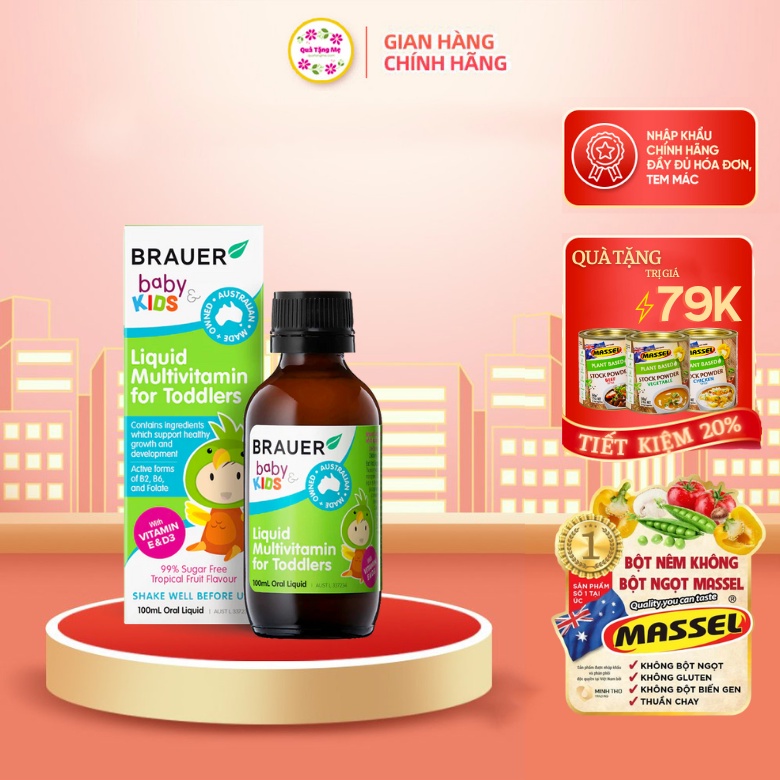 Vitamin tổng hợp Brauer Baby Kids 100ml cho bé từ 1 - 3 tuổi - QT262