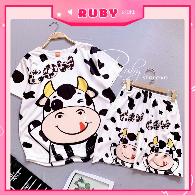 Đồ bộ bò sữa ❤️ Set bộ hoạt hình Big Size (58KG -70KG) chất thun mịn mát co giãn thoải mái Tổng hợp SIZE XL DBRBD