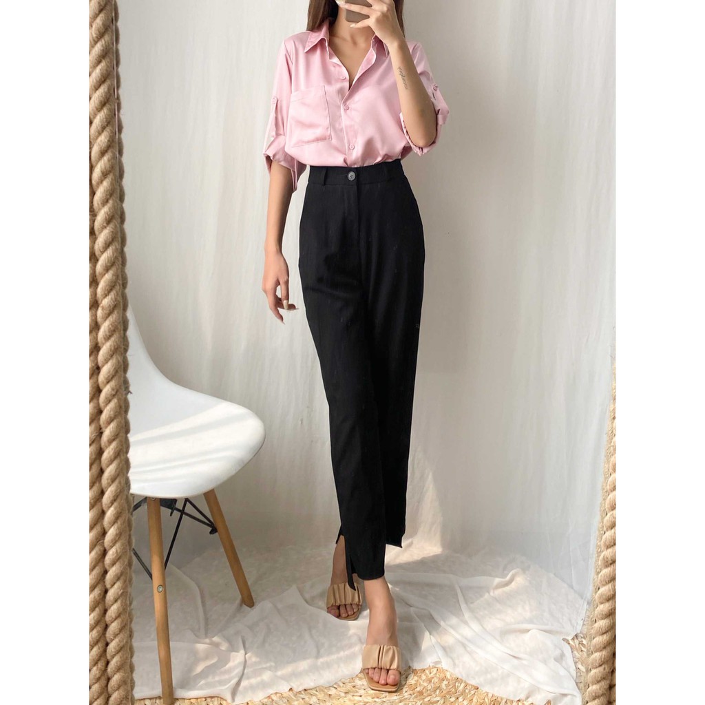 Quần tây ống rộng khóa kiểu trước siêu hách chân thời trang nữ Fmstyle Saigon 20QU12CT1801 | BigBuy360 - bigbuy360.vn