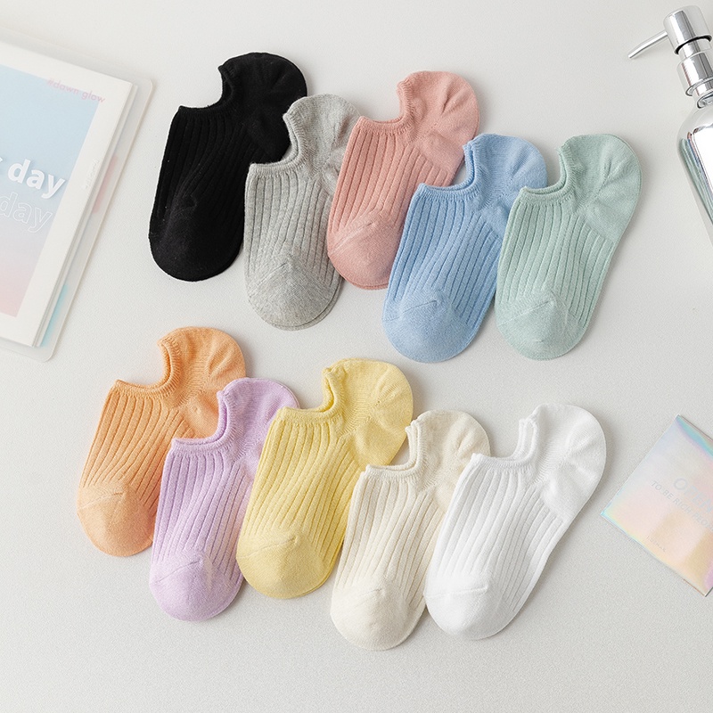 Vớ cổ thuyền ngắn vải cotton chống trượt cho nữ