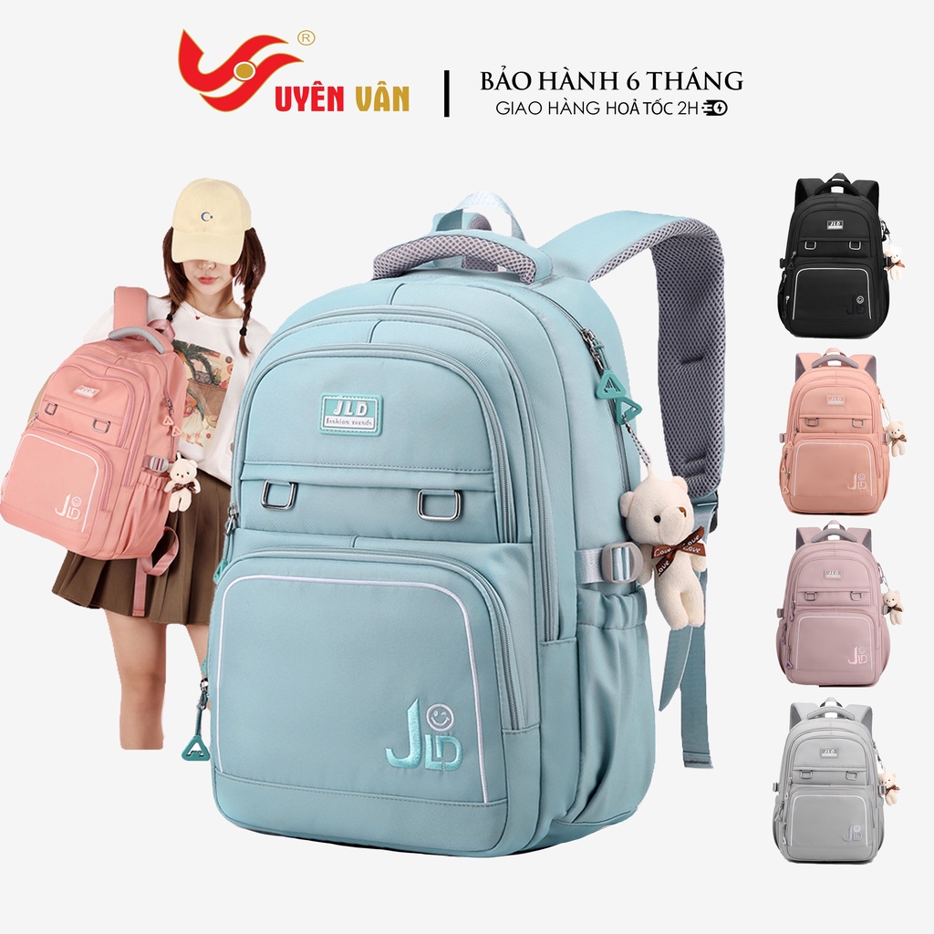 Balo đi học nữ nam kiểu basic màu pastel trơn thời trang unisex đựng laptop 15.6inch vải cao cấp chống nước 9502