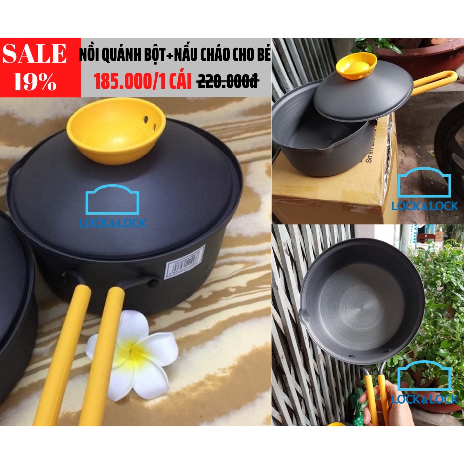 Nồi nấu cháo, quánh bột cho bé cao cấp Lock and Lock