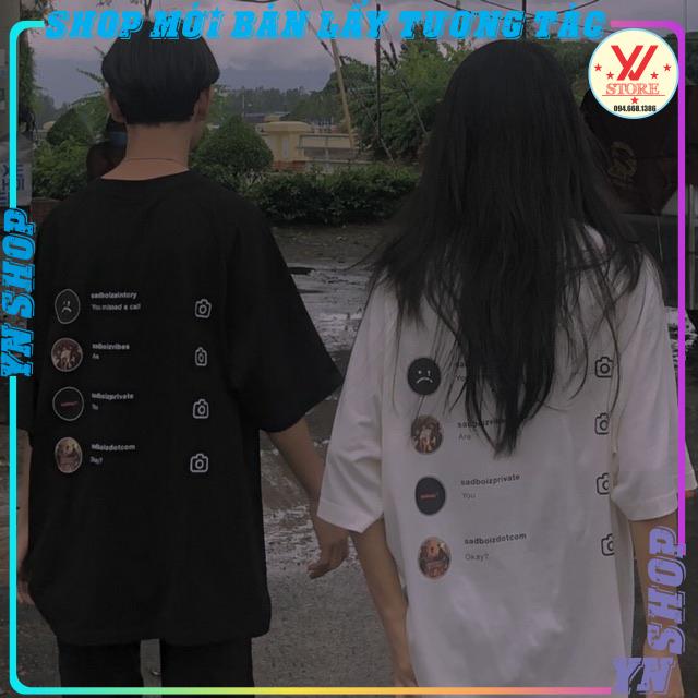 Áo thun tay lỡ sadboiz sadtagram tee logo nam nữ YNSHOP