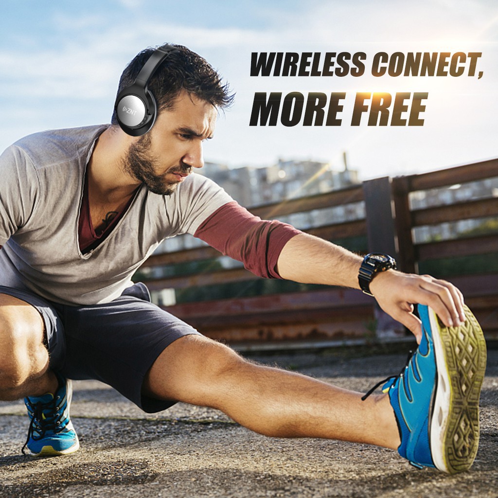 ZNT Tai nghe chụp tai không dây kết nối bluetooth âm thanh HiFi thiết kế gấp gọn được