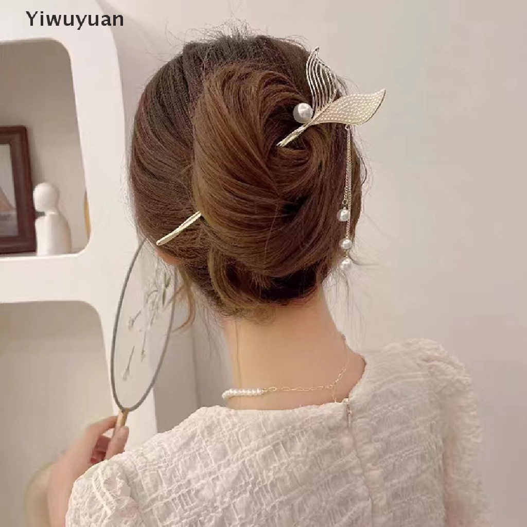 Trâm Cài Tóc Hoa Đính Ngọc Trai Nhân Tạo Phong Cách Trung Quốc
