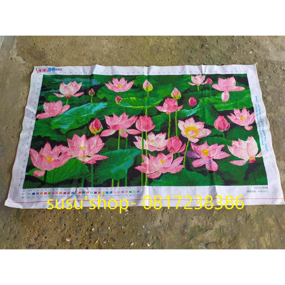 Tranh đính đá  HOA SEN Y8291 , Y8290 ; tranh thêu MN0026 , thêu MN0088 150×70cm