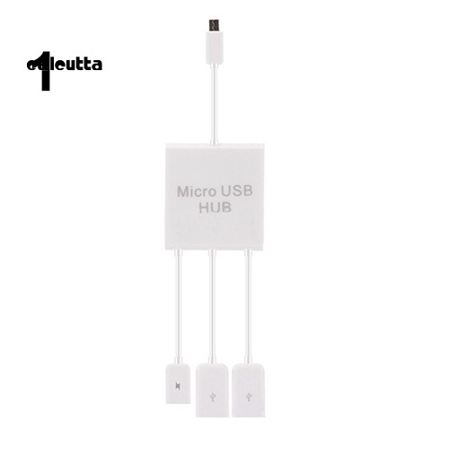 Đầu chuyển đổi HUB chia đầu cắm Micro USB OTG sang hai lỗ cắm USB 2.0 3 trong 1 dành cho Samsung