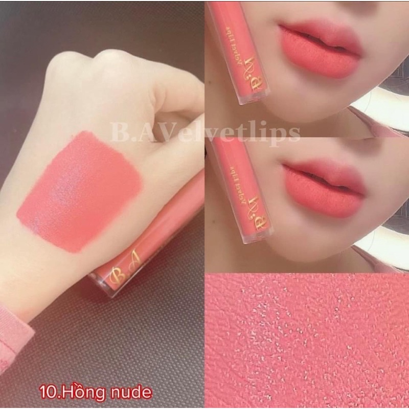 [ Hồng Nude ] Son B.A Beauty cao cấp màu Hồng Nude tặng kèm ủ môi