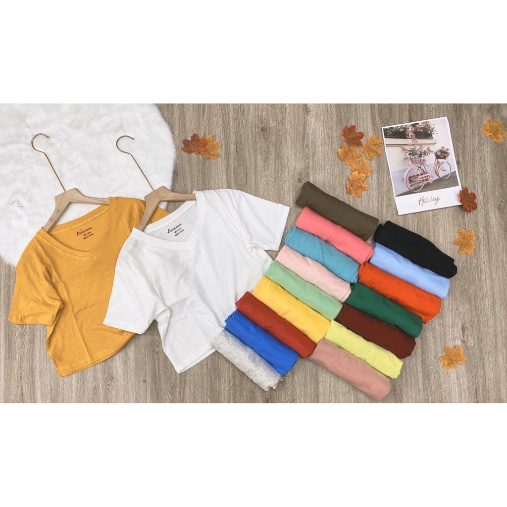 Áo croptop cổ tim trơn nhiều màu cực hot- giá cực rẻ