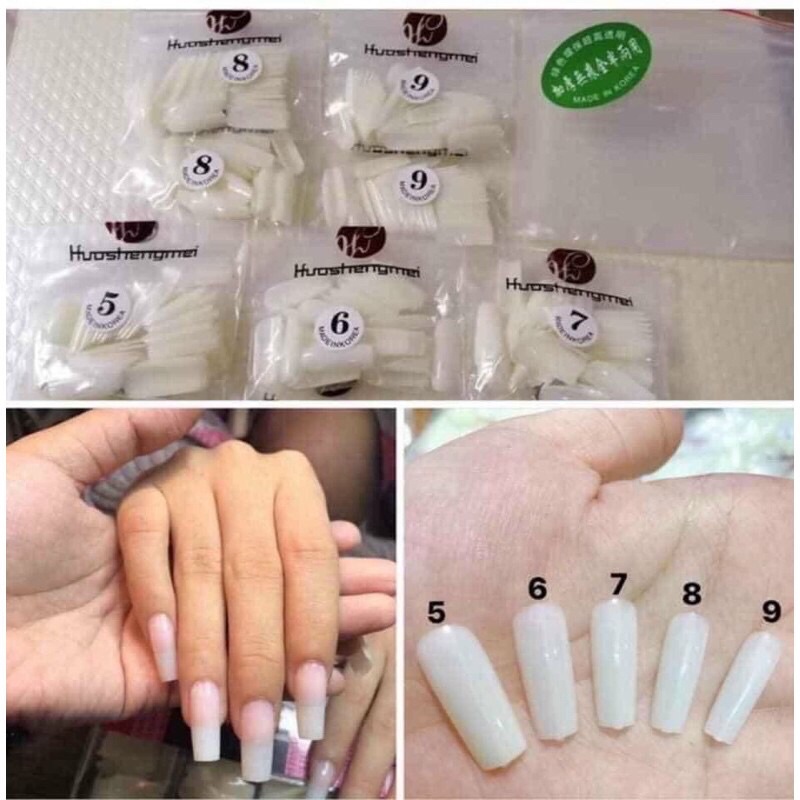 Móng úp lẻ sz túi 50 móng màu đục-phụ kiện nail