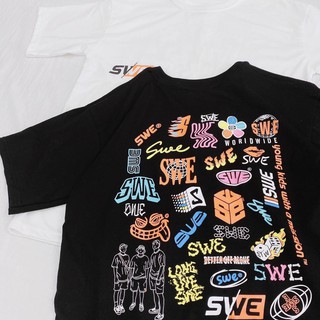 ÁO THUN SWE LOGOS UNISEX (ĐEN, TRẮNG)