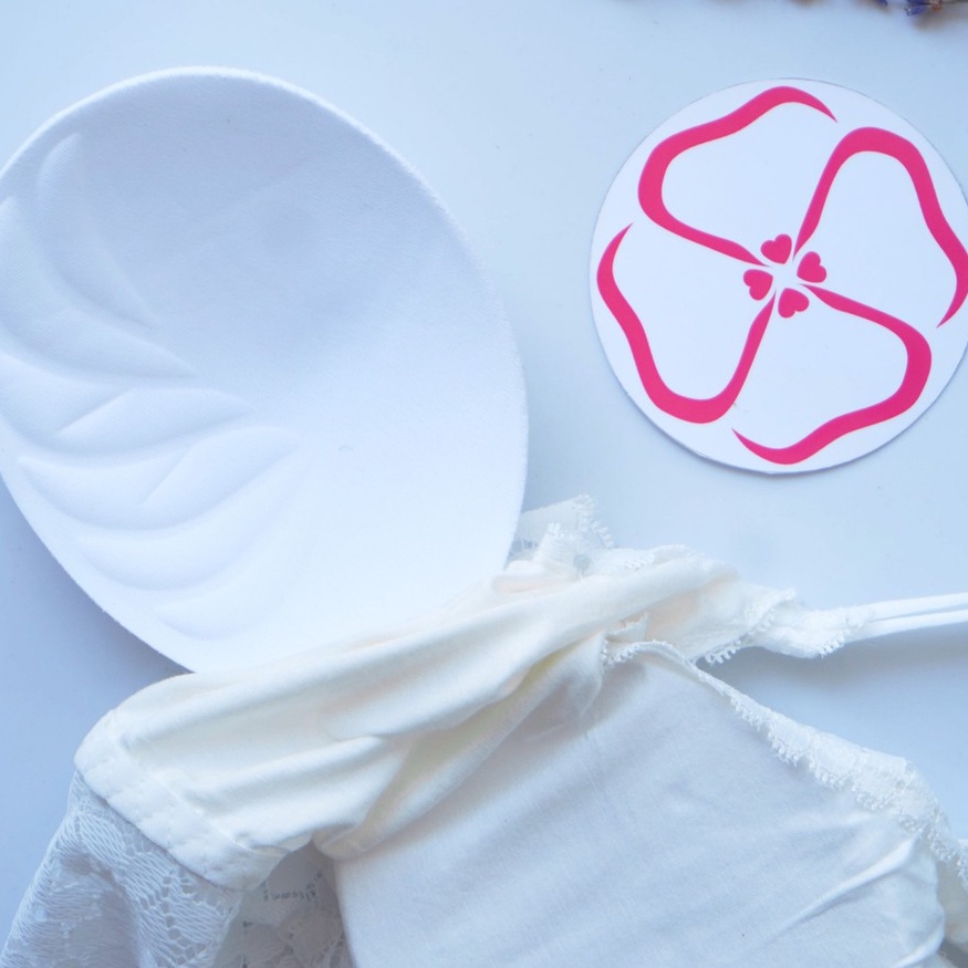 Áo Ngực Ren 2 Dây Kép Hoa Lá Mút Bàn Tay DAN L&amp;U 8812