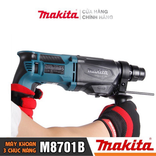 [Chính Hãng] Máy Khoan Búa 3 Chức Năng Makita M8701B (800W-26MM), Bảo Hành Tại Các TTBH Toàn Quốc