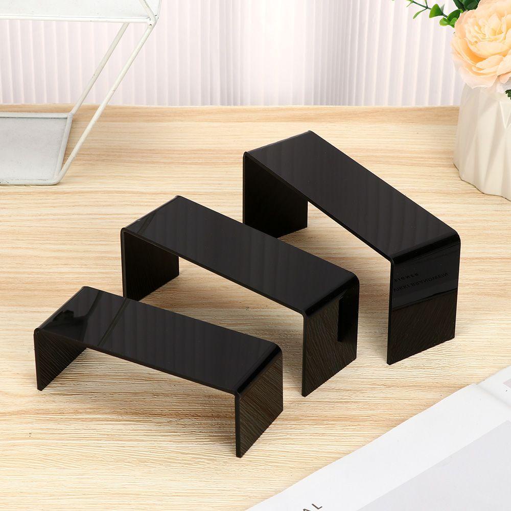 ME Kệ Trưng Bày Bánh Kẹo Hình Chữ U Màu Đen Bằng Acrylic Trong Suốt