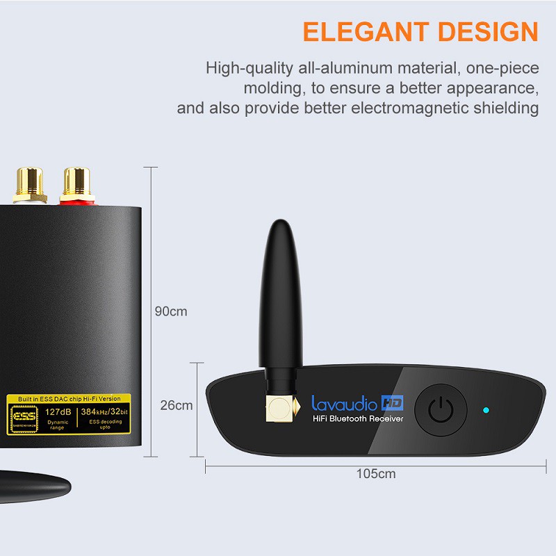 Bộ thu Bluetooth HiFi DS200pro Đầu ra quang  và RCA chuẩn LDAC