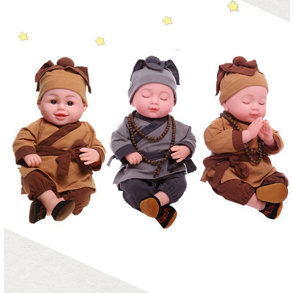 Búp Bê Tiểu Sư Phụ Đang Ngủ 50 cm Hát Nhạc Phật Giáo (Thân Gòn) -19 inch Baby Doll Boy Newborn Soft