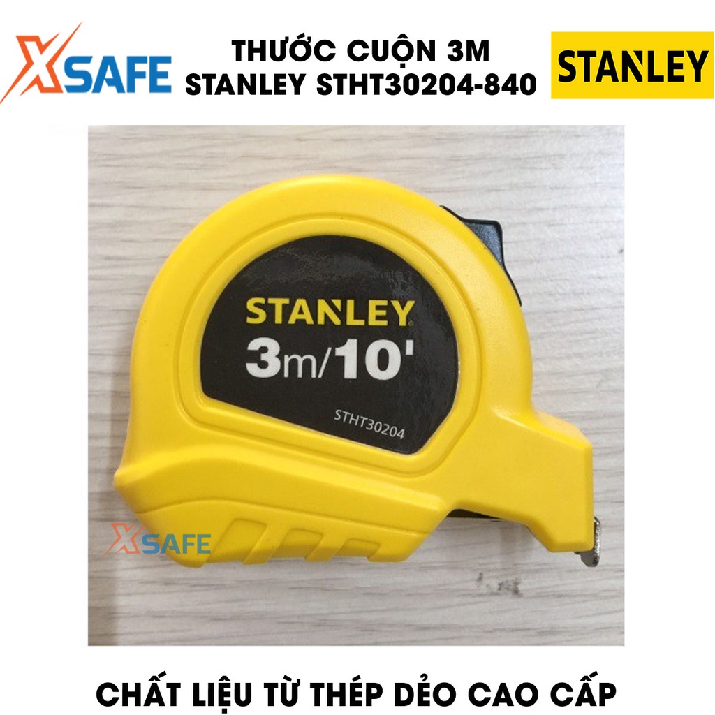 Thước cuộn STANLEY STHT30204-840 thép dẻo dài 3m Thước cuộn cầm tay vỏ nhựa ABS bọc cao su bền bỉ, cao cấp - Chính hãng