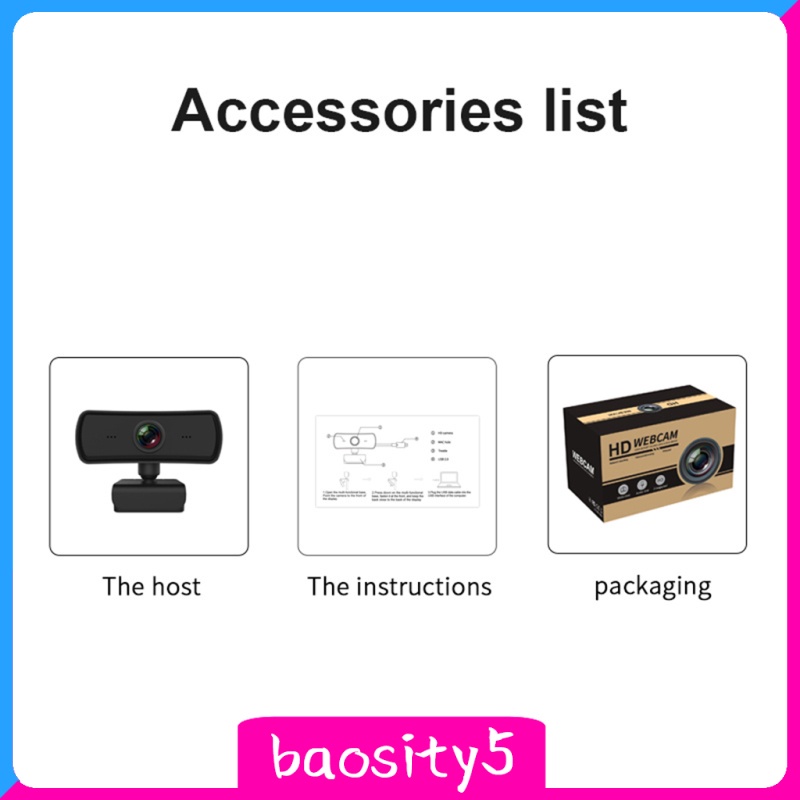 Webcam Kỹ Thuật Số Baosity5 1440p Hd 4.0m Pixels Usb 2.0 Kèm Micro | BigBuy360 - bigbuy360.vn