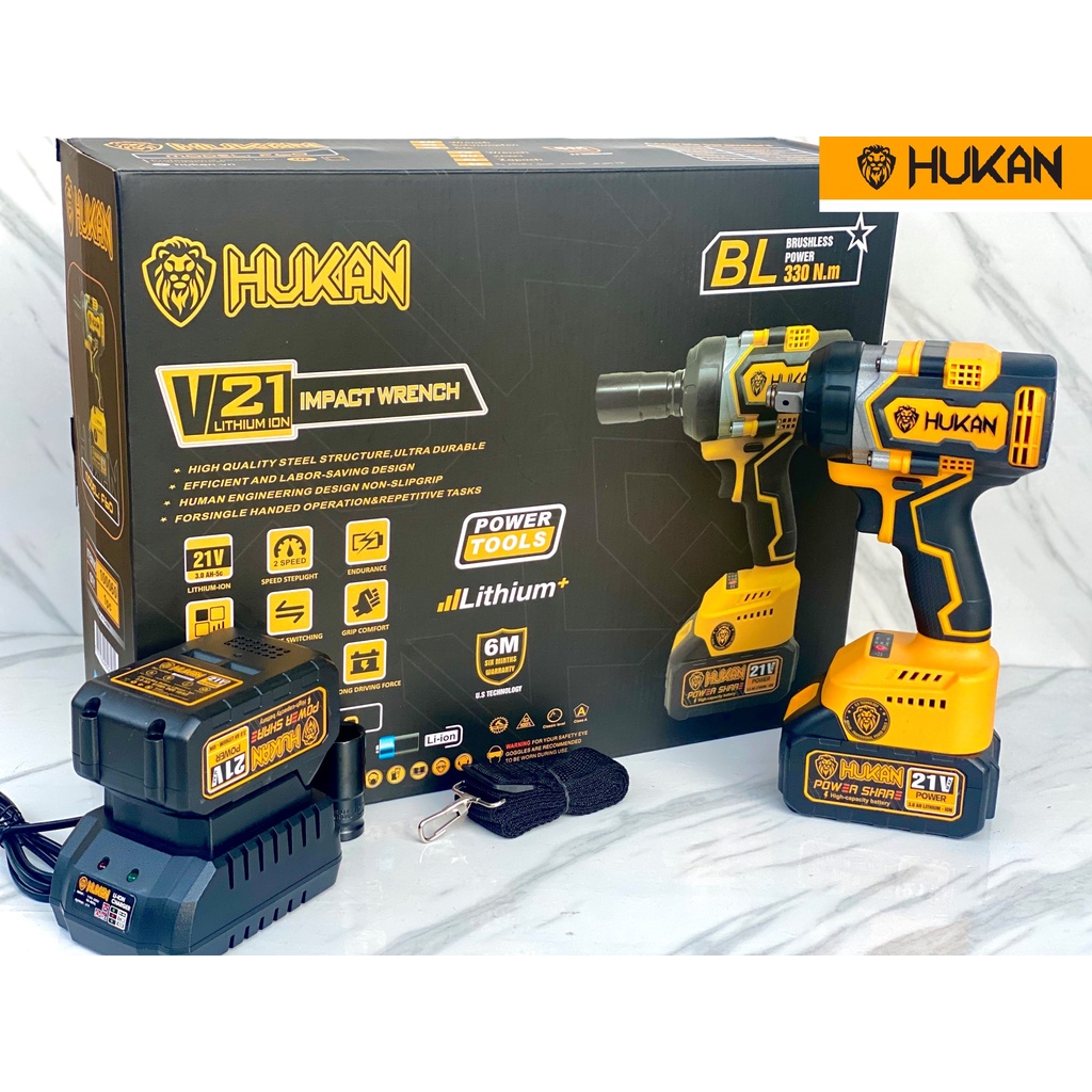 Máy siết bulong hukan F60 21v thế hệ mới không chổi than siêu mạnh