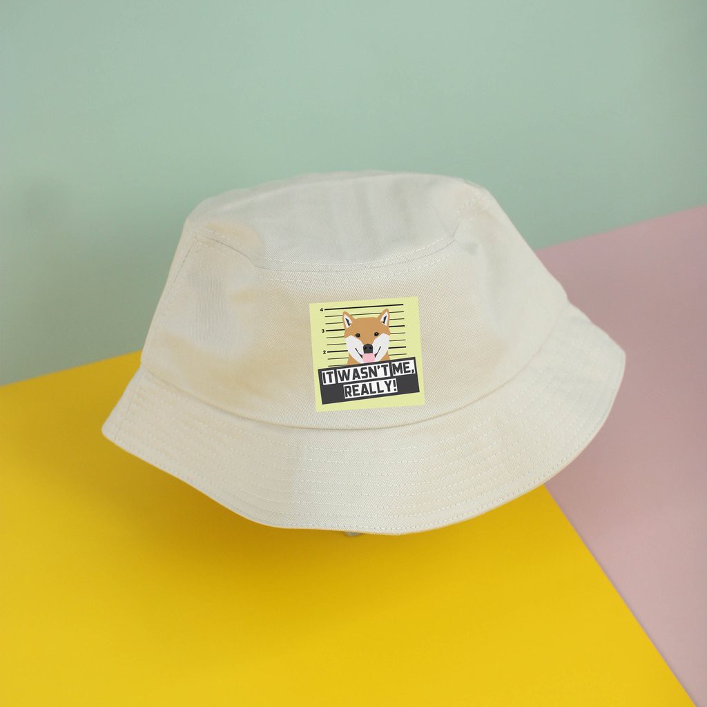 Nón bucket siêu xinh của chodole loại mũ unisex cho nam và nữ in hình độc đáo It wasn't me, really - Shiba Inu